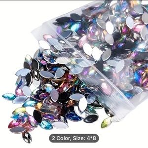 Multicolor Crystal Horse Eye Rhinestone with Silver Flatback - Acrylic